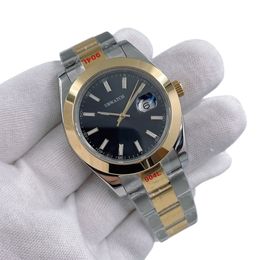 U1 Upgraded ST9 NEW Oyster Strap Two Tone Black Automatic Mechanical 41MM Size Mens Watch Stainless Steel Smooth Bezel Sapphire Glass Rolesor