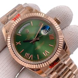 U1 Rolex Day Date 40MM Rose Gold Case Automatic Stainless Steel Watch Bezel Men's Watch Sapphire Glass Case New