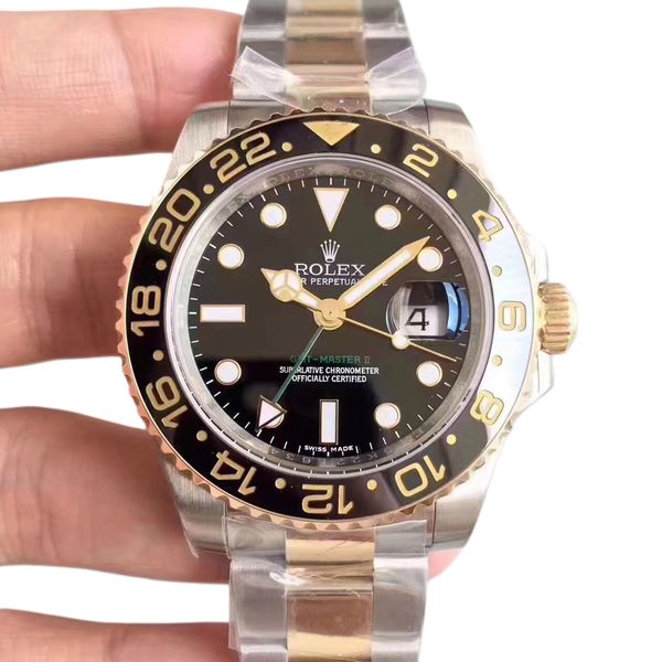 Rolex GMT Master 2 Root Beer 40mm Upgraded Jubilee Strap Automatic Stainless Steel Watch Bezel Men's Watch Sapphire Glass Case New Black Case