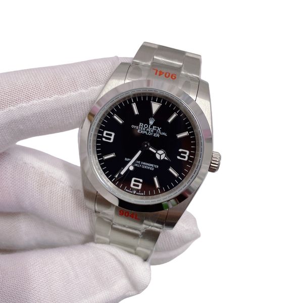U1 Rolex Explorer Upgraded Jubilee Strap Automatic Stainless Steel Watch Bezel Men's Watch Sapphire Glass Case New Black Case