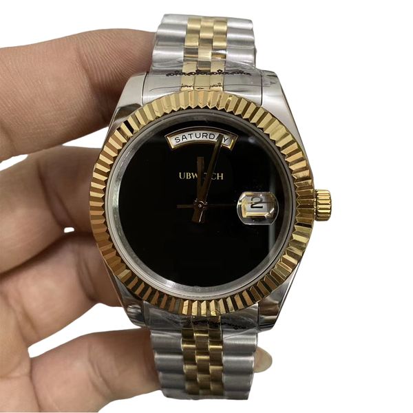 40MM Man Wristwatches St9 Upgraded Automatic Mechanical Watch Sapphire Crystal Day Date Mens Watches With Two Tone Jubilee Band