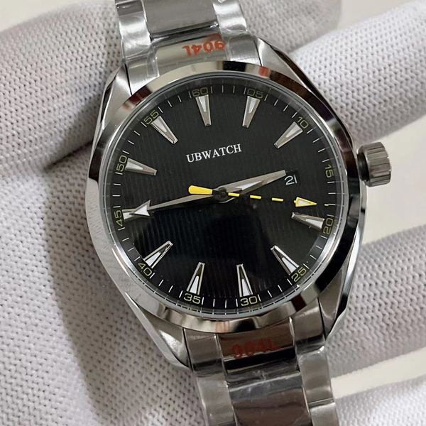 Terra 150M Mens Watches 40mm Layered Water Wave Texture Design Dynamic Luster Changes Man Wristwatches Bumblebee
