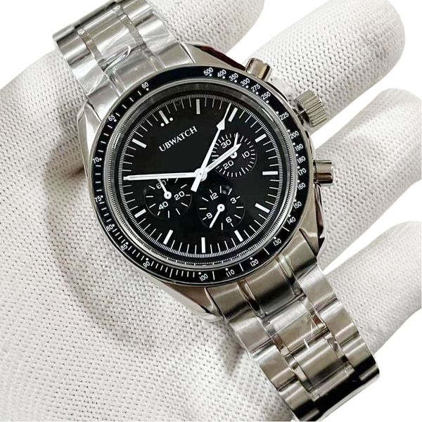 jason007 O1 Moon Japan VK63 Quartz Moon Chronograph Full Function Mens Watch Stainless Steel Luxury Wristwatches